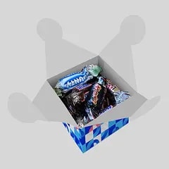 Coffret friandises — Carrée, fermeture pétale