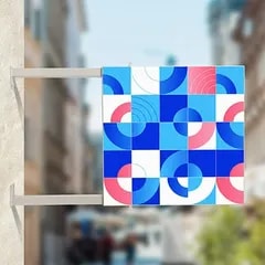 Enseigne drapeau — Carré télescopique
