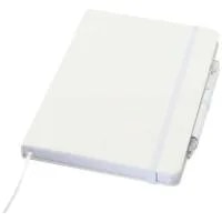 Ensemble comprenant un cahier en papier recyclé Spectrum A5 et un stylo à bille — Blanc