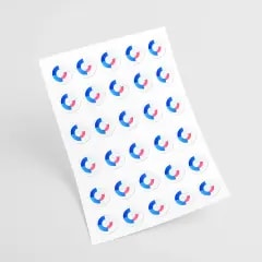 Stickers à la forme — En planche 30 × 42 cm (mi-chair)
