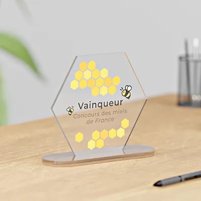Trophée hexagone — Plexiglas