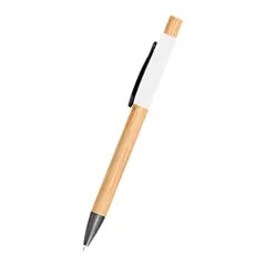 Stylo à bille bambou et alu — Blanc
