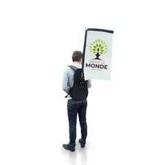 Drapeau publicitaire — Forme rectangle - Sac à dos