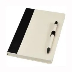 Ensemble carnet de notes format A5 et stylo bille, à partir de briques de lait recyclées, Dairy Dream — Noir