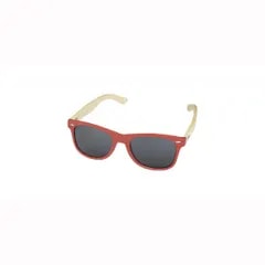Lunettes de soleil Sun Ray en bambou — Rouge