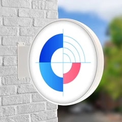 Enseigne drapeau lumineuse — Ronde