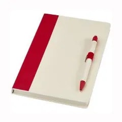 Ensemble carnet de notes format A5 et stylo bille, à partir de briques de lait recyclées, Dairy Dream — Rouge