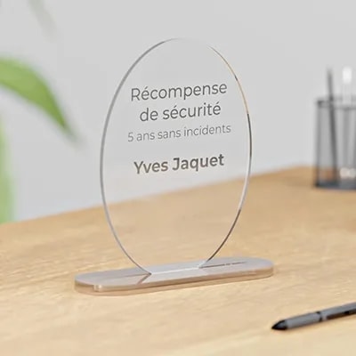 Trophée ovale — Plexiglas