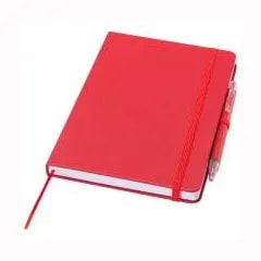 Ensemble comprenant un cahier en papier recyclé Spectrum A5 et un stylo à bille — Rouge
