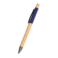 Stylo à bille bambou et alu — Bleu