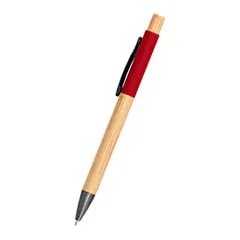 Stylo à bille bambou et alu — Rouge