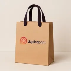 Sac kraft brun — Ruban en tissu