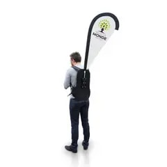 Drapeau publicitaire — Forme de goutte - Sac à dos